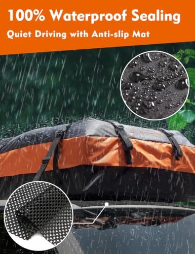 FIVKLEMNZ Car Rooftop Cargo Carrier Roof Bag Waterproof - Image 2