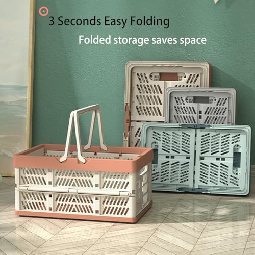 Collapsible Plastic Storage Crate - 32L Folding Organizer Basket Portable - Image 5