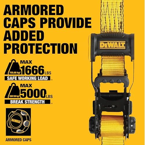 DEWALT 1.5"×16'×5, 000 lbs Heavy-Duty Ratchet Straps - Image 5