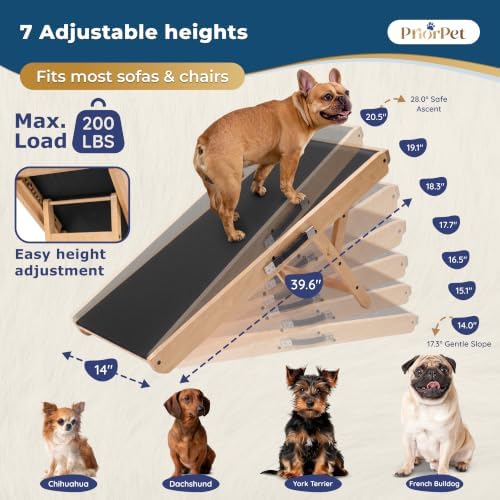 Dog Ramp for Couch – Non-Slip, Sturdy Build Foldable Wooden Dog Ramp – Supports - Image 2