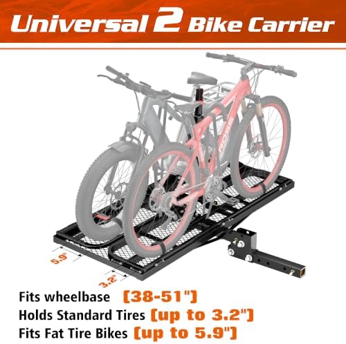 Wildroad 60"x24"x14" Hitch Cargo Carrier, Fits 2" Receiver - Image 4