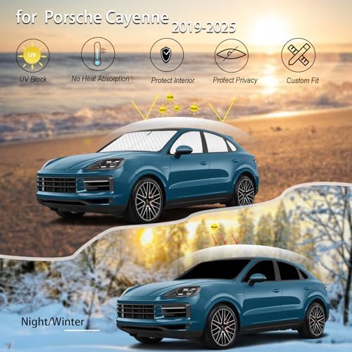 KMF 8pcs Thicken Sun Shades for Porsche Cayenne 2019-2025 Accessories, Full Car - Image 2