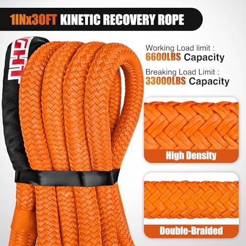 Nilight Kinetic Recovery Rope 33000 LBS 1" x 30ft Snatch Strap Heavy Duty - Image 2
