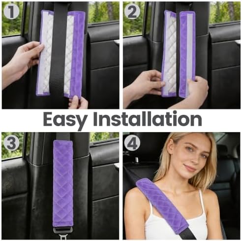 Amooca 2 Pack Seat Belt Covers Soft Shoulder Pad - Image 5