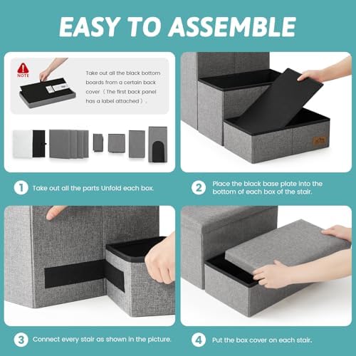 COZY KISS Dog Stairs with Storage, 22.6" H Dog Steps with Condo - Image 5