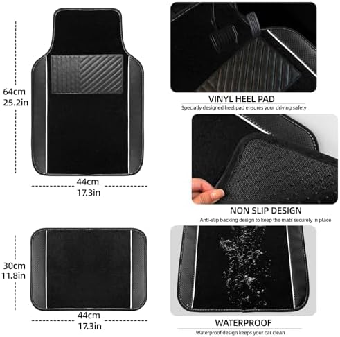 NBTEPEM 10 Pcs Car Floor Mats Full Set Car Accessories, Microfiber Leather - Image 4