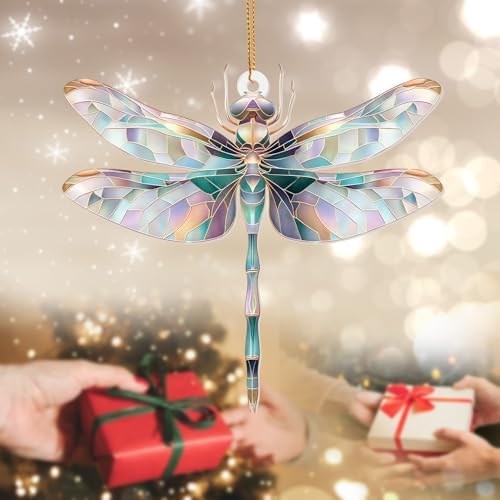 Dragonfly Ornament Stained Glass Style – Acrylic Window Hanging Suncatcher - Image 6