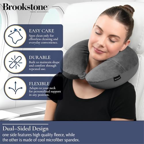 Brookstone Microbead Neck Pillow Soft Travel Pillow - Image 3