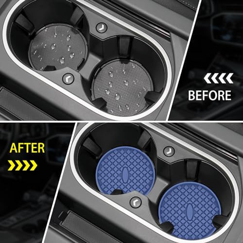 ME.FAN Car Cup Coasters Silicone Car Coasters/Cup Mats, Non-Slip Recessed Car - Image 4