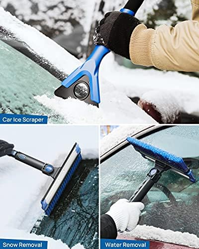 JOYTUTUS 61.3″ Ice Scraper and Long Handle Snow Brush, 270° Pivoting Extendable - Image 4