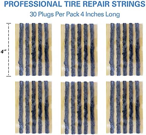 CKAuto 30pcs 4" Black Tire Repair Strings, Automotive Tool Tire Repair Plugs - Image 2