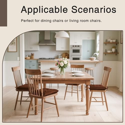 OVOV 2 Pack Chair Cushions for Dining Chairs 15.5"x15.5" Coffee - Image 5