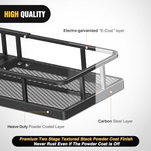 Nilight 60" x 24"x 7.87" Carrier & 5/8" Pin Clip Fits 2-Inch Receiver 500 Lbs - Image 7