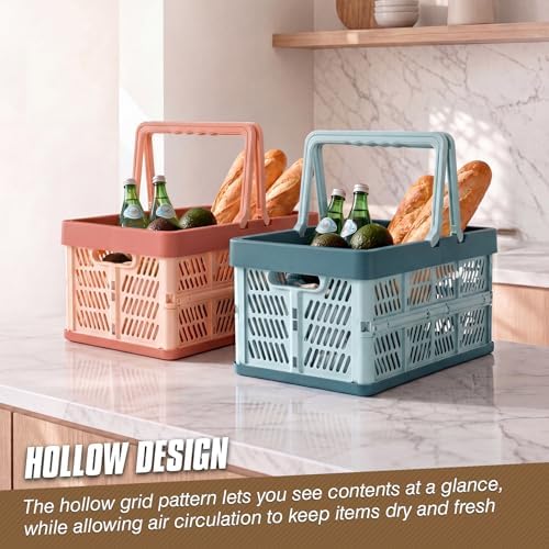 2-Pack Large Foldable Storage Crates, 33.7L PP Collapsible Bins Grey - Image 5