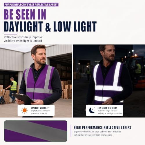 AYKRM 12 colour High visibility viz vest hi vis viz reflective work - Image 3