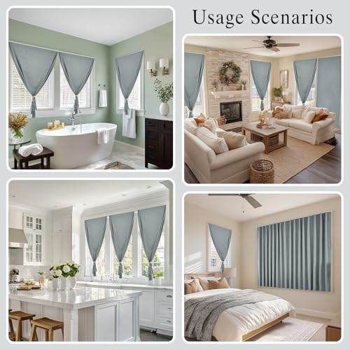 100% Blackout Self Adhesive Curtains, Fabric Temporary Window Coverings Easy to - Image 6