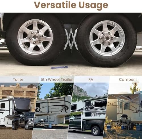 X-Shaped RV Wheel Chock Fit 4.13” to 13.4” Camper Wheel Chock Stabilizer Scissor - Image 5