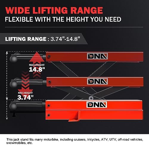 DNA Motoring Steel Motorcycle ATV Scissor Lift Jack Hoist Stand - Image 3