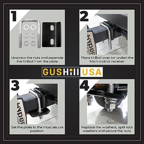 GusHill USA GH 22326 Heavy-Duty Hitch Tightener, Anti-Rattle Stabilizer - Image 4