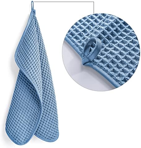 POLYTE 430 GSM Poly Blend Microfiber Waffle Wash Cloth Face Towel, 13x13 in - Image 2