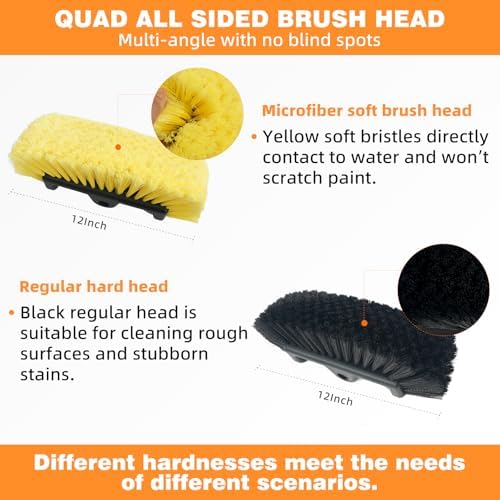 16FT Car Wash Brush with Long Handle Telescoping Extension Pole Angle Adapter - Image 2