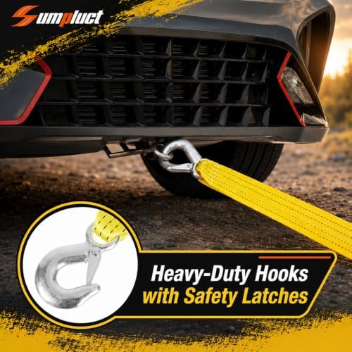 2" x20ft Tow Straps with Hooks Heavy Duty, 000 lbs Capacity - Image 5