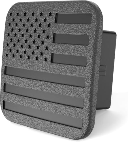 USA 2.5" American Black Flag Trailer Hitch Cover by AutoAccessores