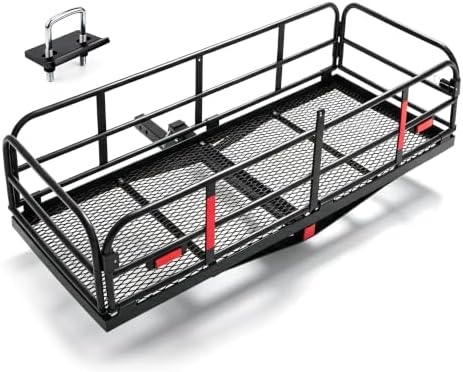 500 LBS Folding Hitch Cargo Carrier Basket 60" X 24" X 14.4" by LOCKIETTA