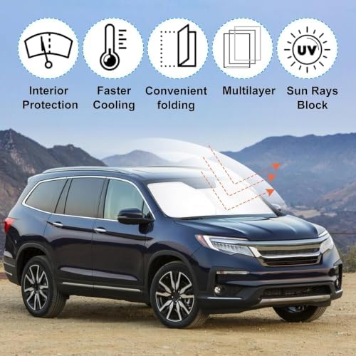 Front Windshield Sun Shade for 2016-2025 2026 Honda Pilot - Image 2