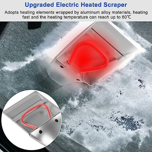 Car Window Snow Scraper, 12V Auto Heated Snow Shovel Electric Ice Scrapers - Image 4