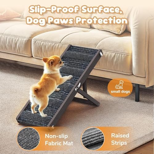 Pawaboo Dog Ramp for Couch Foldable, 5 Ajustable Height from 9.8" to 20.5" - Image 6