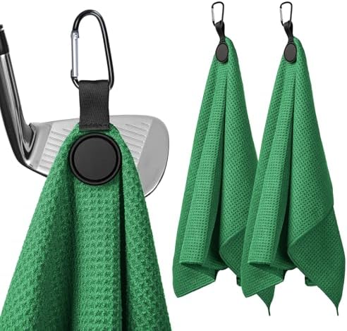 Magnetic Golf Towel with Clip, 23.6"x15.7" Large Size by MINGLITAI