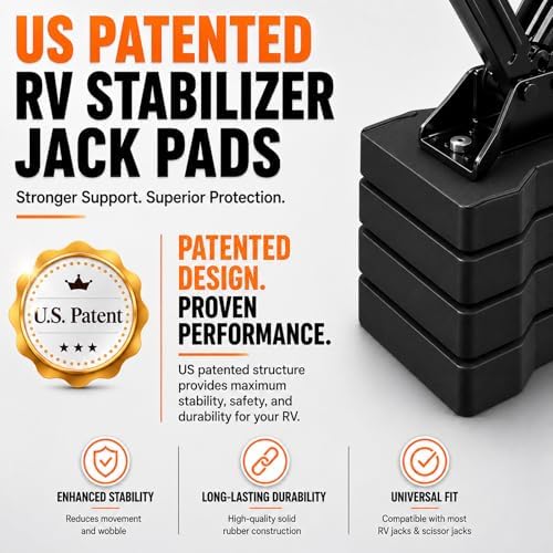 HOXWELL RV Stabilizer Jack Pads 2 Pack, Heavy Duty Rubber Scissor Jack Blocks - Image 2