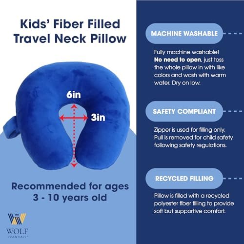 WOLF Essentials Kids Fleece Travel Neck Pillow - Image 4