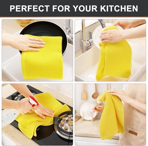 Kitinjoy 100% Cotton Waffle 4-Pack Kitchen Towels - Image 4