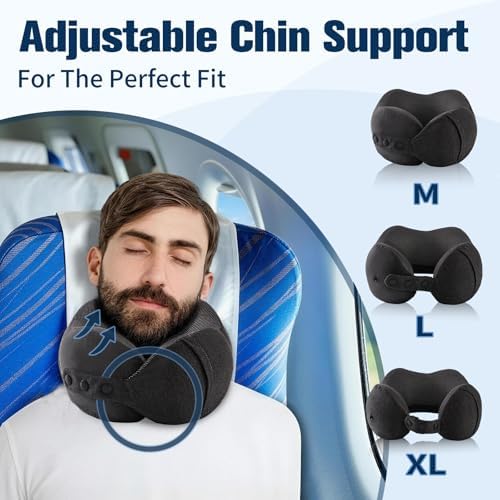 Cirorld Neck Pillow for Traveling, Travel Pillows for Airplanes Snow Black - Image 3