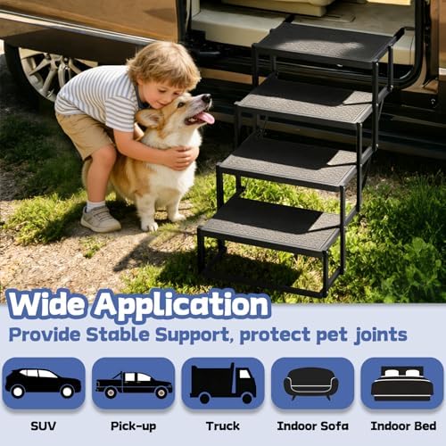 Dog Steps for Car, SUV with Upgraded Non-Slip Surface, 4 Steps - Image 6