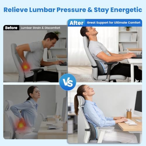 Lumbar Support Pillow, Memory Foam Back Cushion - Image 6