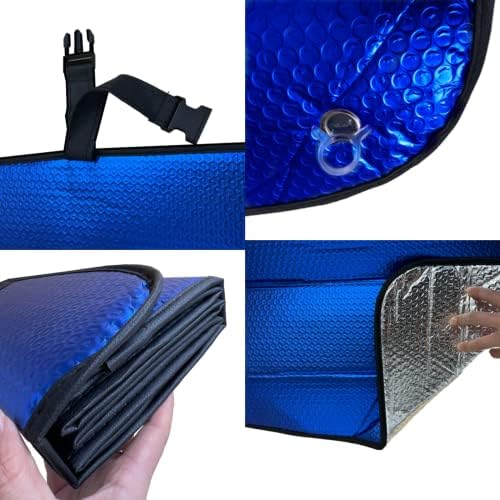 Windshield Sunshade-Thicken 5-Layer Bubble Block Heat and Sun UV Rays, Front - Image 2