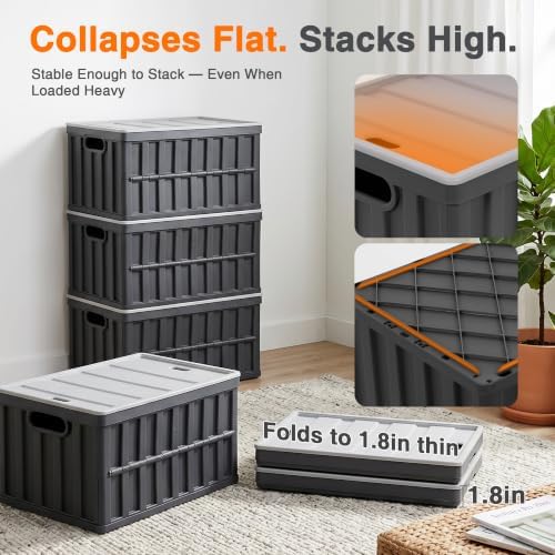 Citylife 4PC 64L Collapsible Storage Bins - Image 6
