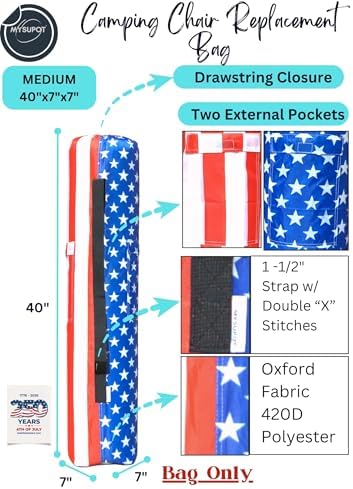 40"x7"x7" Replacement Bag for Folding Camping Chair, Camp Chairs, Yoga Mat - Image 4