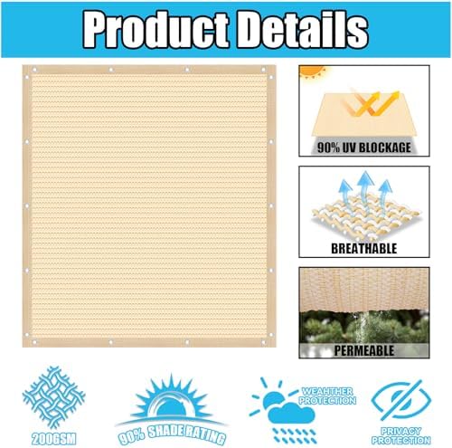 Amagenix 90% Pergola Shade Cover 5' X 10' Sun Shade Cloth - Image 3
