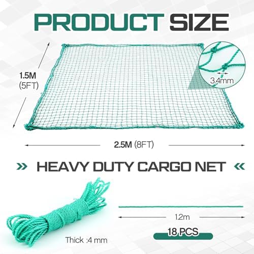 SATINIOR 5 x 8 ft Heavy Duty Cargo Net Truck Bed Network Cover - Image 2