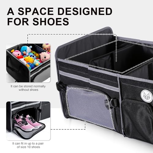 SugarFox Bold Color Block Trunk Organizer, Foldable - Image 3