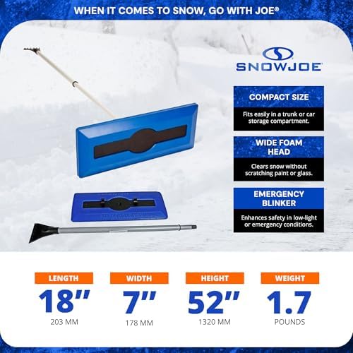 Snow Joe 6 Pack 18 Telescoping Snow Broom & Ice Scraper, Foam Brush - Image 2