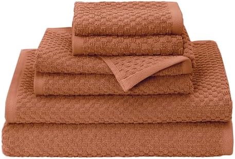 COTTON CRAFT Euro Spa Waffle Weave 6 Piece Towel Set by COTTONCRAFT
