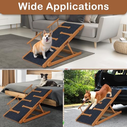 Dog Ramp for Bed, Ramp for Dogs to Get On Bed, 5 Adjustable Dogs Ramp - Image 6