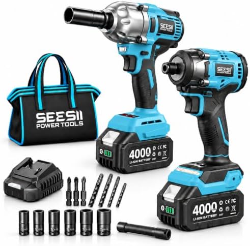Seesii Impact Wrench & Impact Driver Combo Kit by SEESII