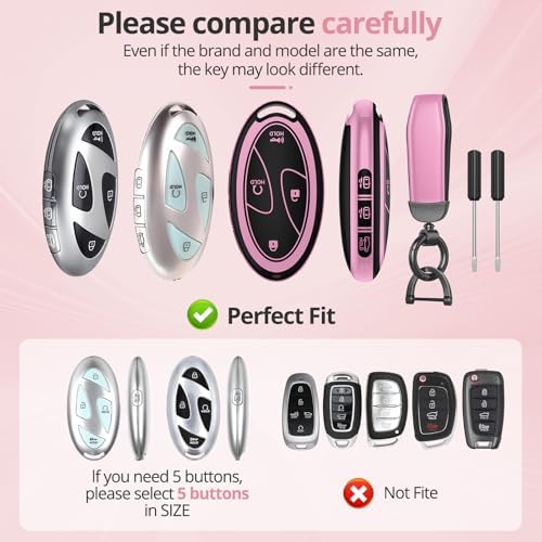 for Hyundai Key Fob Cover & Leather Keychain - Image 2