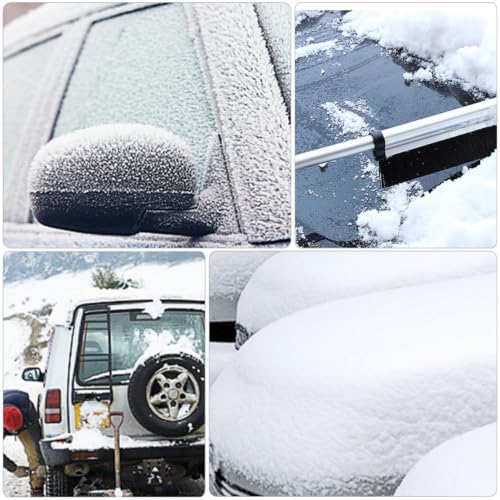 Telescoping Snow Brush Extendable Ice Scraper, Aluminum Alloy Pole - Image 4